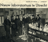 97323 Afbeelding van de genodigden bij de opening van het Organisch Chemisch Laboratorium (Croesestraat 79) van de ...